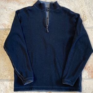 Age Of Wisdom Pullover Sweater shirt Mens L Black grey Reversible Preppy Warm